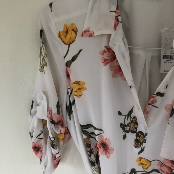 New York & Company Floral Shirt Dress - Picture 3 of 6